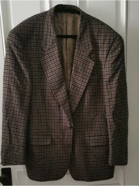Men's VTG Christian Edwards Oldmoney Grampa Houndstooth WoolSilkBlend Blazer. M